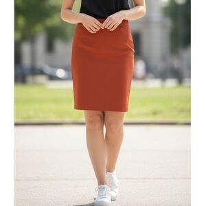 Burnt Orange Mini Skirt Heart Button Detail Lined Fall Skirt Size S